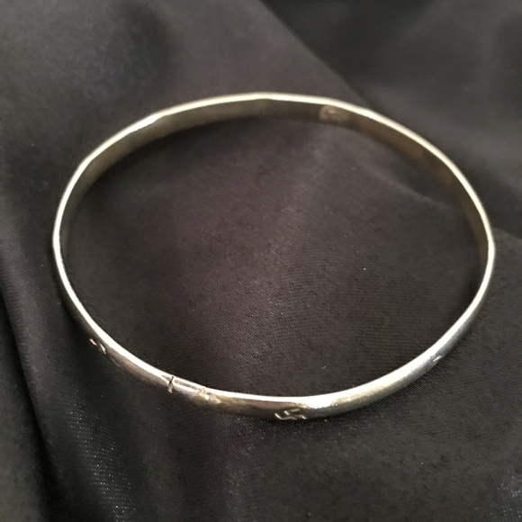 Silver Bangle Stackable Bracelet Vintage - Picture 5 of 9